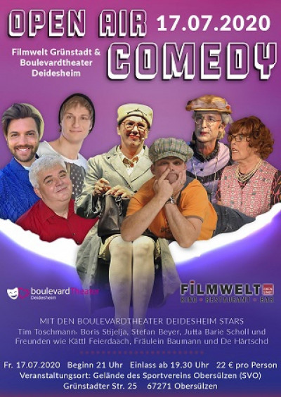 Filmplakat OPEN AIR COMEDY SHOW des Boulevard Theater Deidesheim und Freunde